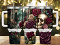 🥀 Gothic Roses & Skull 40 oz Tumbler