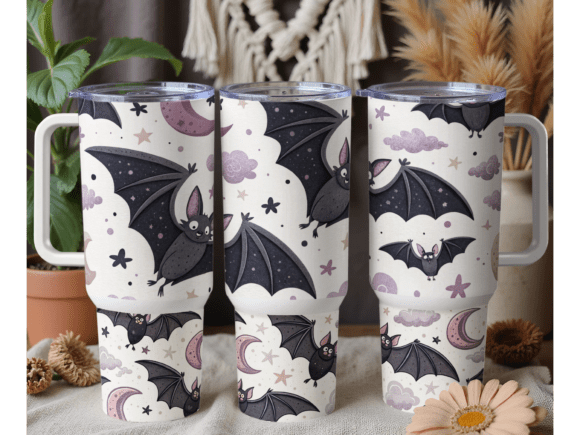 🦇 Spooky Bat Garden – 40 oz Tumbler