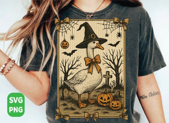 Spooky Cottage Core Goose Graphic Tee