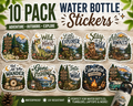 Adventure & Outdoors Sticker Pack – 10 Piece Water Bottle Sticker Set