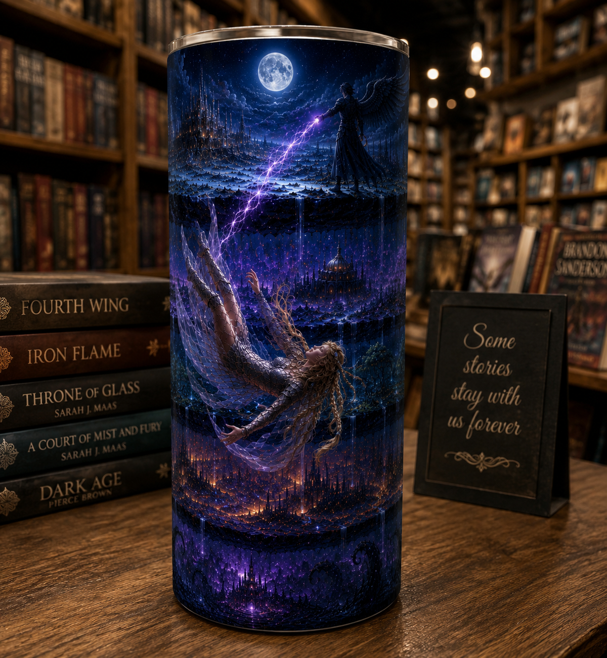 🌙 Falling Through Worlds — Fantasy 20 oz Tumbler