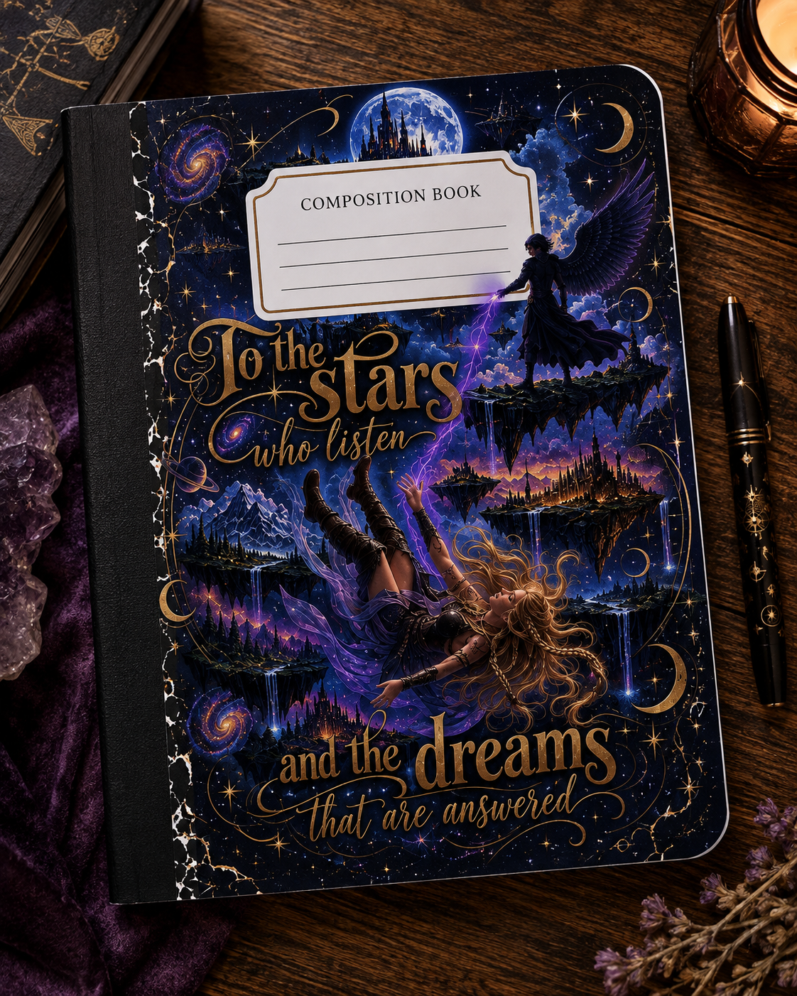 🌙 To the Stars Who Listen — Fantasy Composition Notebook