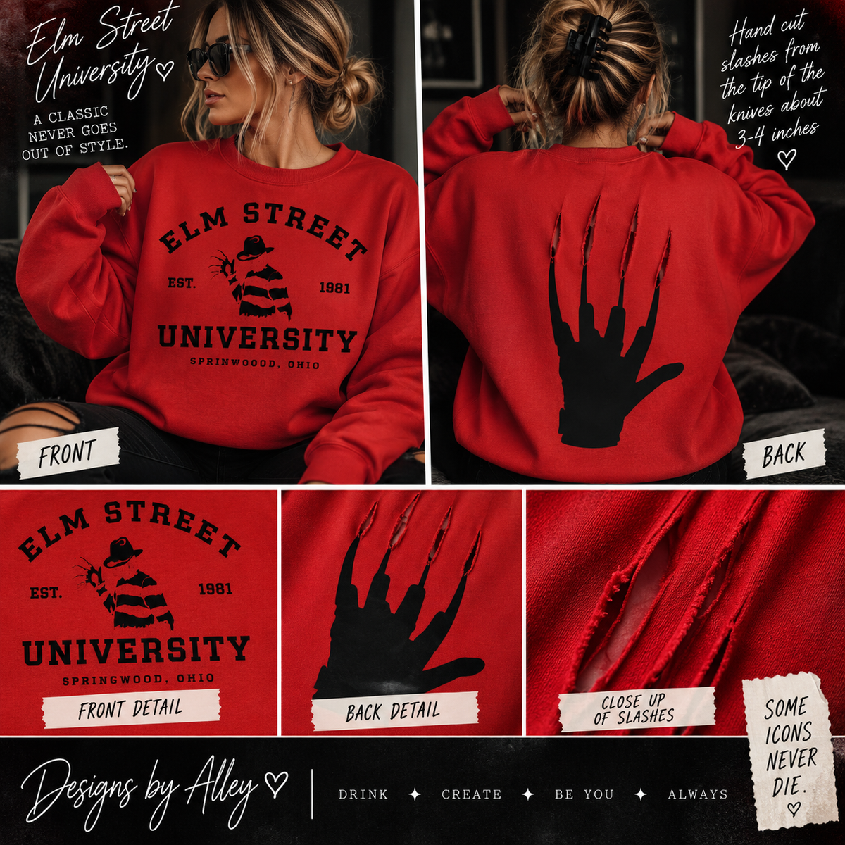 🖤 Ripped From the Shadows – Horror Sweatshirt