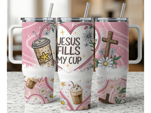 ✝️ Jesus Fills My Cup 40 oz Tumbler