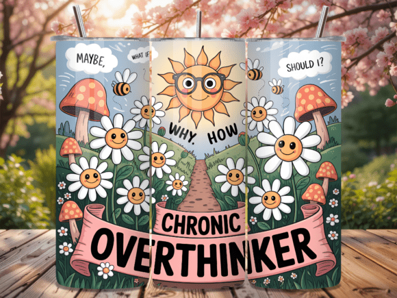 Chronic Overthinker Floral Tumbler