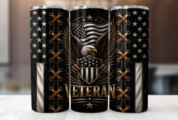 Patriotic Veteran Eagle Tumbler
