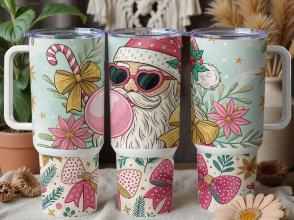 🎀 Pink Santa 40 oz Tumbler
