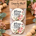 ✝️ Pray Without Ceasing Car Coasters | Floral Bible Verse