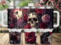 🕷️ Gothic Spider & Roses Skull 40 oz Tumbler