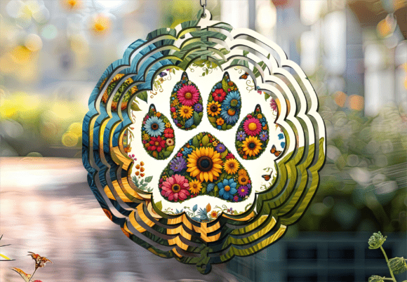 Flower Paw Wind Spinner