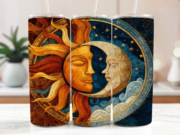 ☀️🌙 Celestial Sun & Moon 20 oz Tumbler