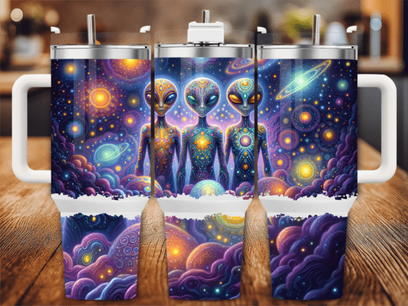 👽 Trippy Alien Galaxy 40 oz Tumbler