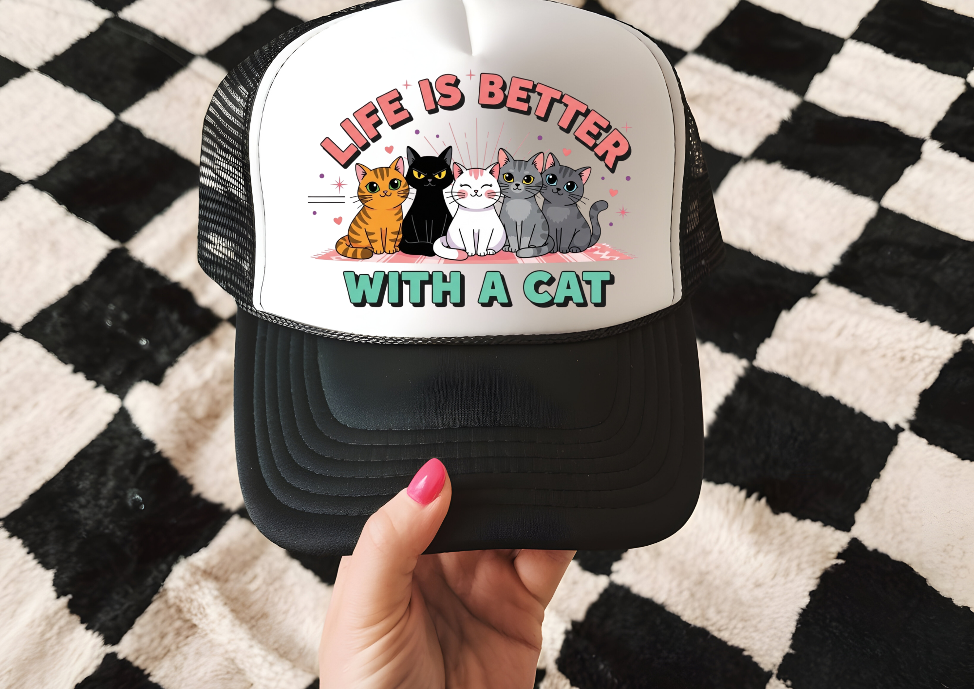 Life is Better with a Cat Trucker Hat