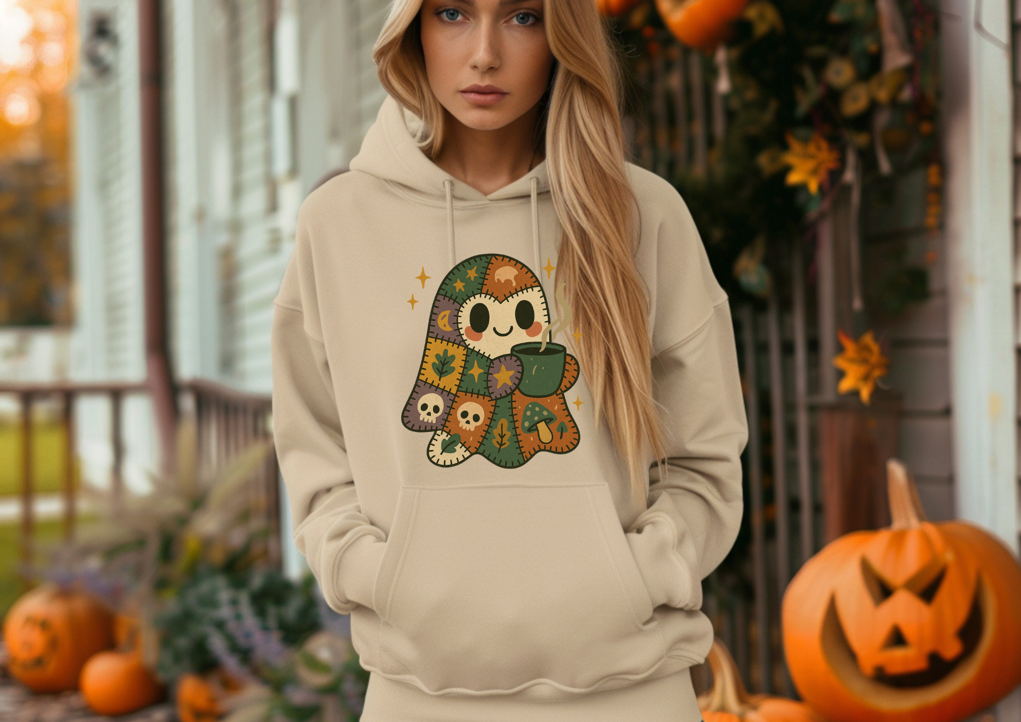 Cottagecore Patchwork Ghostie Hoodie