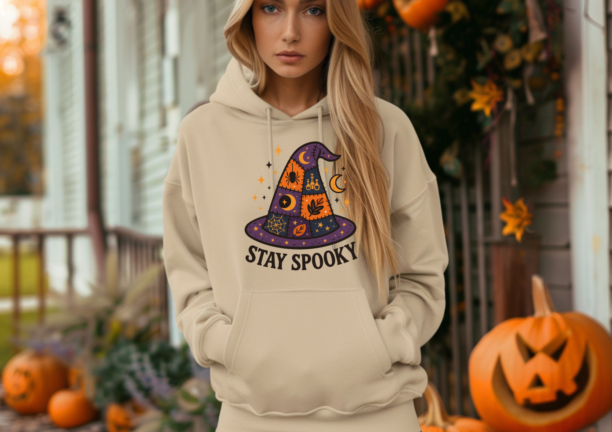 Stay Spooky Patchwork Hoodie