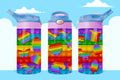 Pop-it  Soft flip lid water bottle Lid Colors may vary