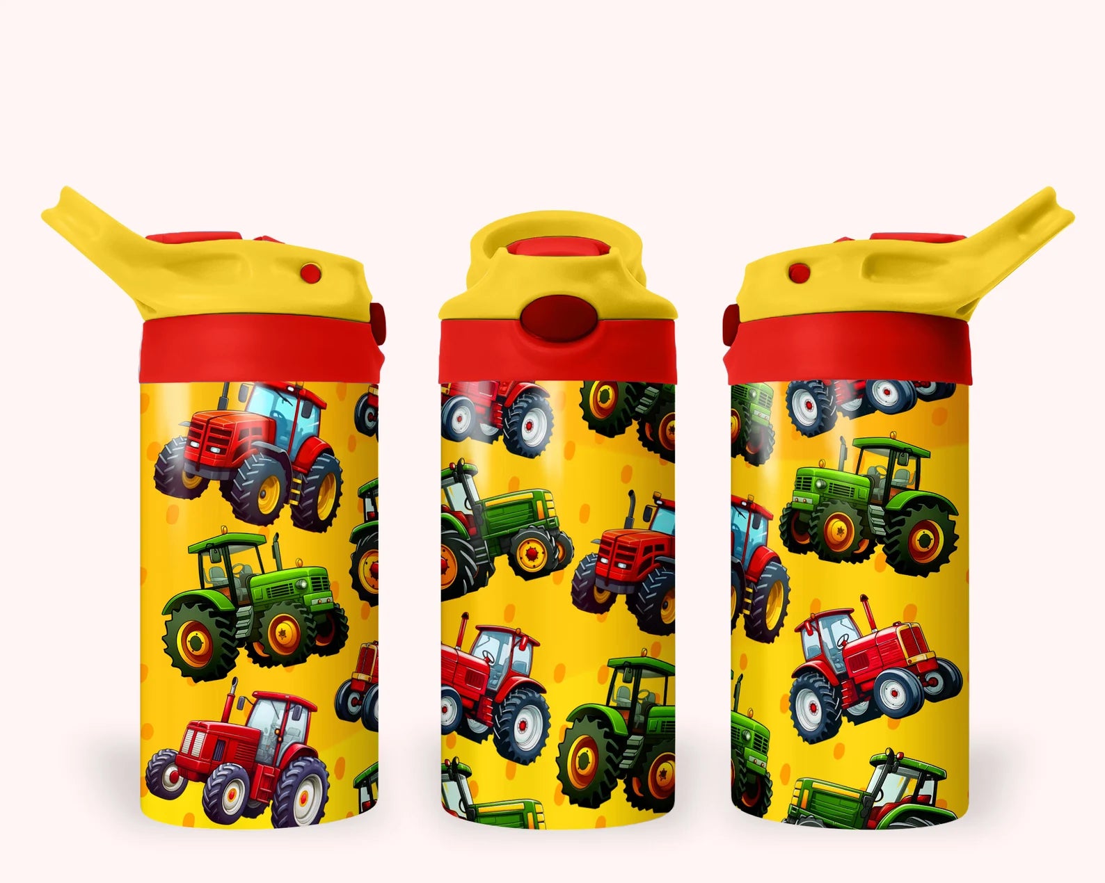 Tractor  Soft flip lid water bottle Lid Colors may vary