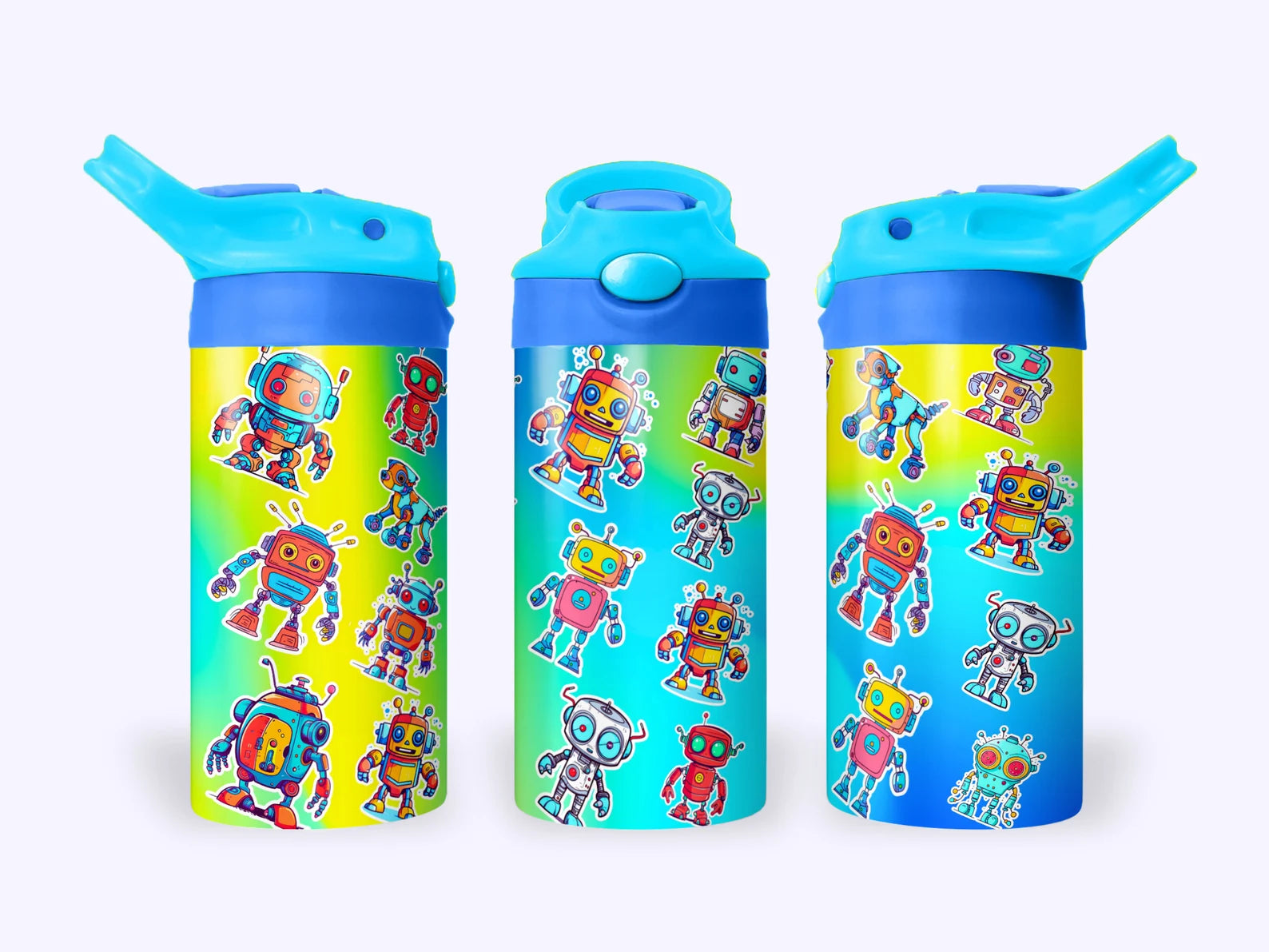 Robot 12 oz Water bottle lid colors may very