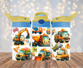 Construction Truck 12 oz water bottle - Lid Color May Vary