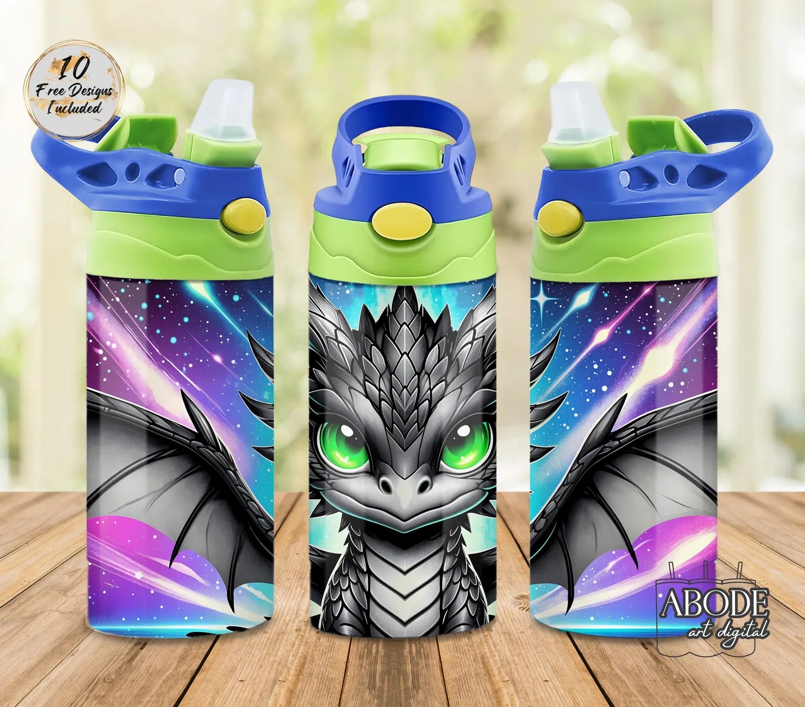 Dragon 12 oz Soft flip lid water bottle Lid Colors may vary
