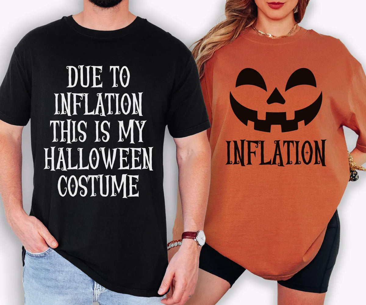 Halloween Inflation Couple T-Shirts – Matching Costume