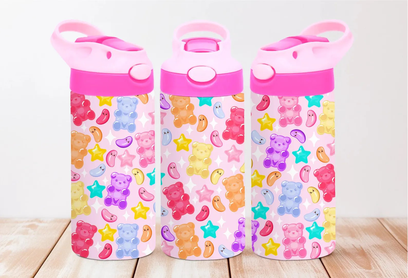 Gummy Bear 12 oz Water bottle -Lids colors may vary-